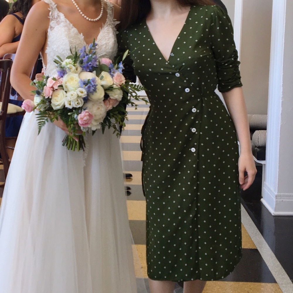 Simple Retro Jade Chiffon Tea Dress